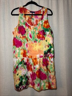 100% Silk Martin + Osa Watercolor Abstract Mini Dress Size Medium Wedding Guest
